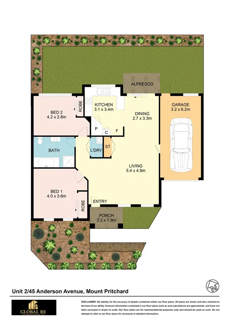 Floorplan of Homely villa listing, 1/45 Anderson Avenue, Mount Pritchard NSW 2170