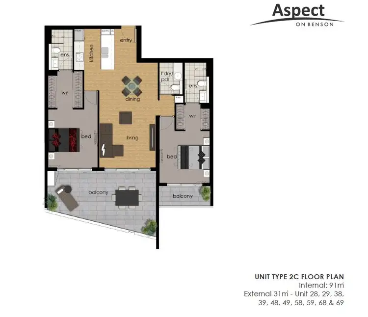 Floorplan of Homely apartment listing, 59/68 Benson Street, Toowong QLD 4066