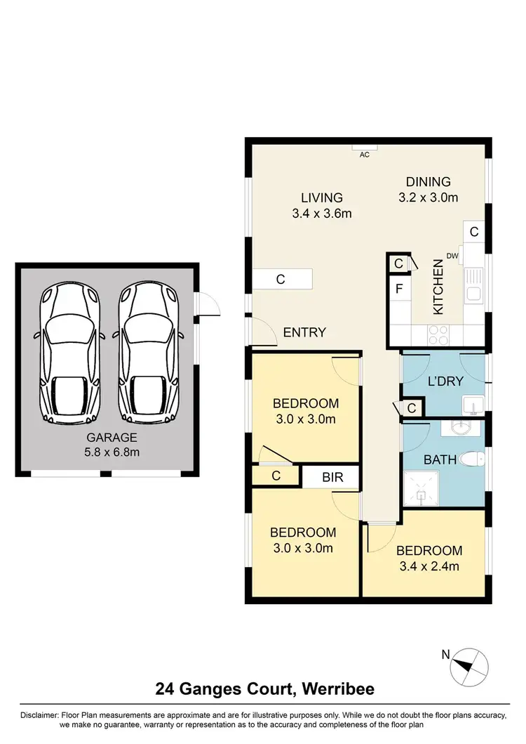 Floorplan of Homely house listing, 24 Ganges Court, Werribee VIC 3030