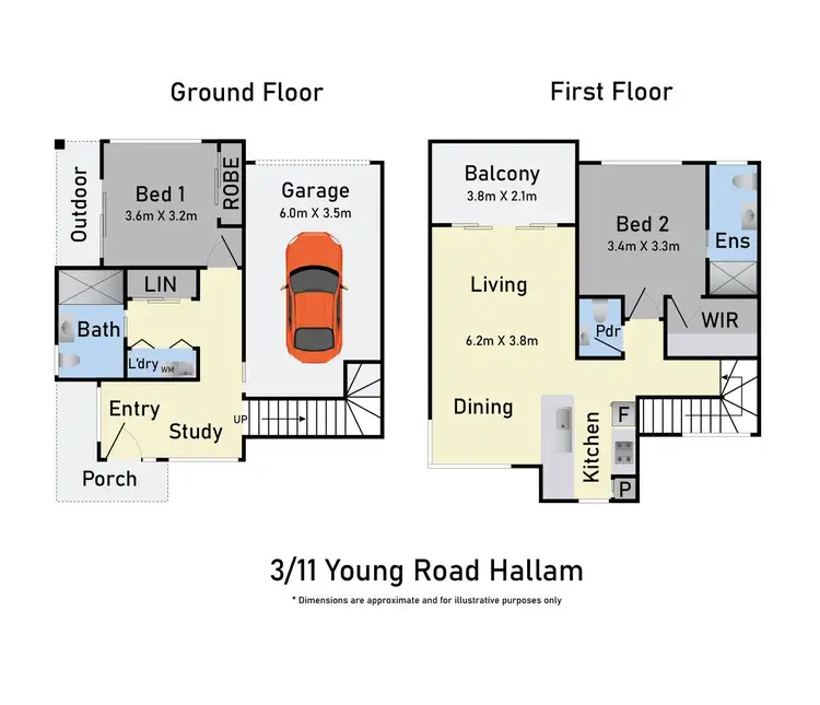 Floorplan of Homely townhouse listing, 3/11 Young Road, Hallam VIC 3803