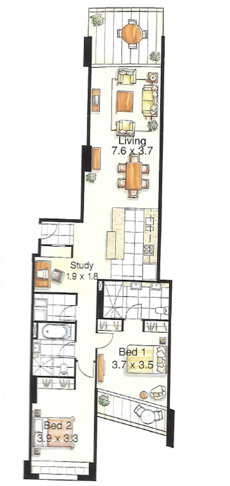 Floorplan of Homely apartment listing, 1805/100 Harbour Esplanade, Docklands VIC 3008