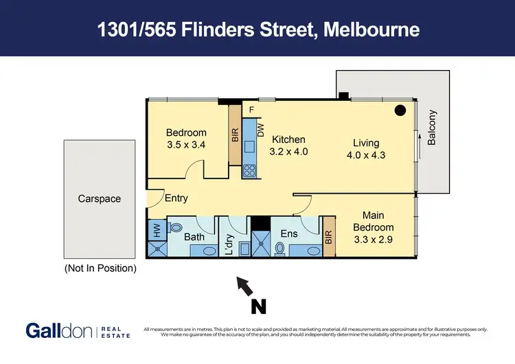 Floorplan of Homely apartment listing, 1301/565 Flinders Street, Melbourne VIC 3000