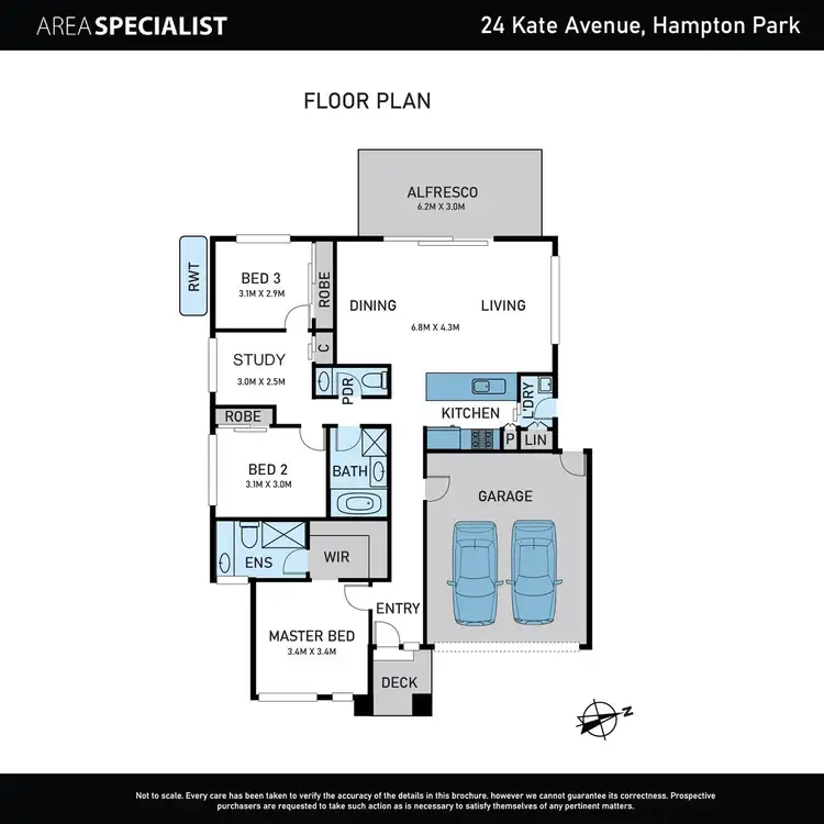 Floorplan of Homely house listing, 24 Kate Avenue, Hampton Park VIC 3976