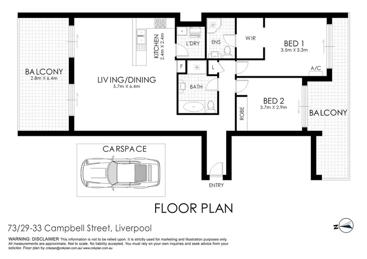 Floorplan of Homely apartment listing, 73/29-33 Campbell Street, Liverpool NSW 2170