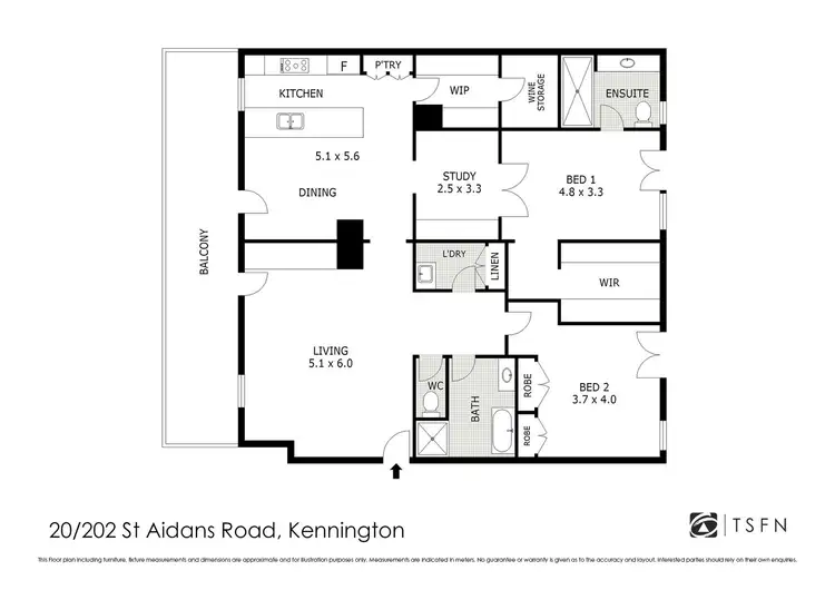 Floorplan of Homely apartment listing, 20/202 St Aidans Road, Kennington VIC 3550