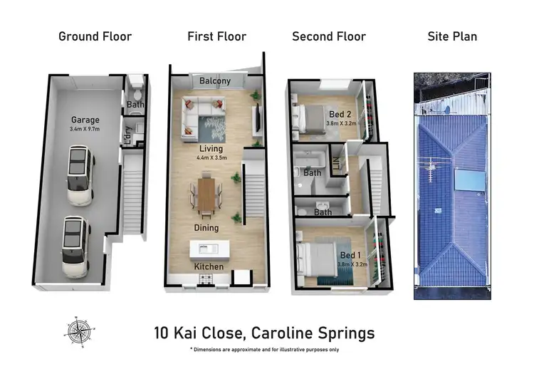 Floorplan of Homely townhouse listing, 10 Kai Close, Caroline Springs VIC 3023