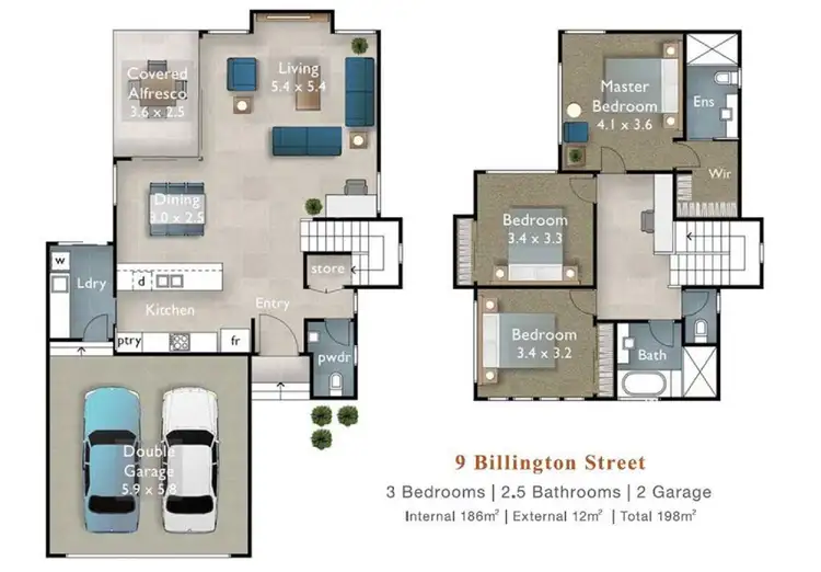 Floorplan of Homely townhouse listing, 9 Billington Street, Labrador QLD 4215