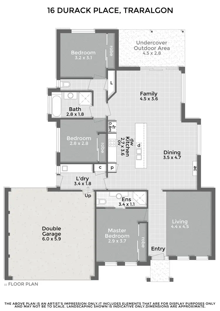 Floorplan of Homely house listing, 16 Durack Place, Traralgon VIC 3844