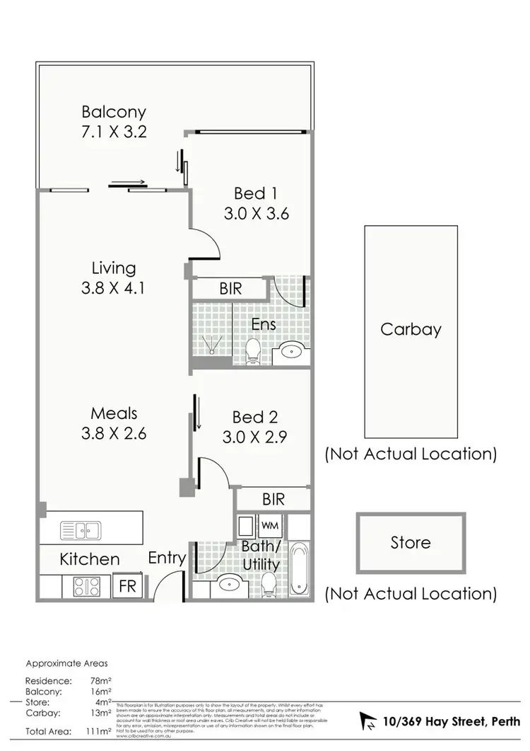 Floorplan of Homely apartment listing, 10/369 Hay Street, Perth WA 6000