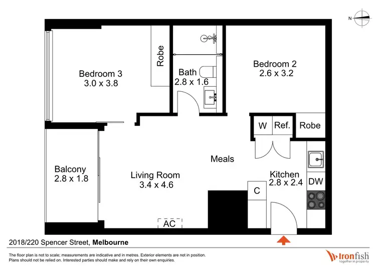 Floorplan of Homely apartment listing, 2018/220 Spencer Street, Melbourne VIC 3000