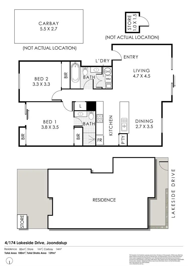 Floorplan of Homely apartment listing, 4/174 Lakeside Drive, Joondalup WA 6027