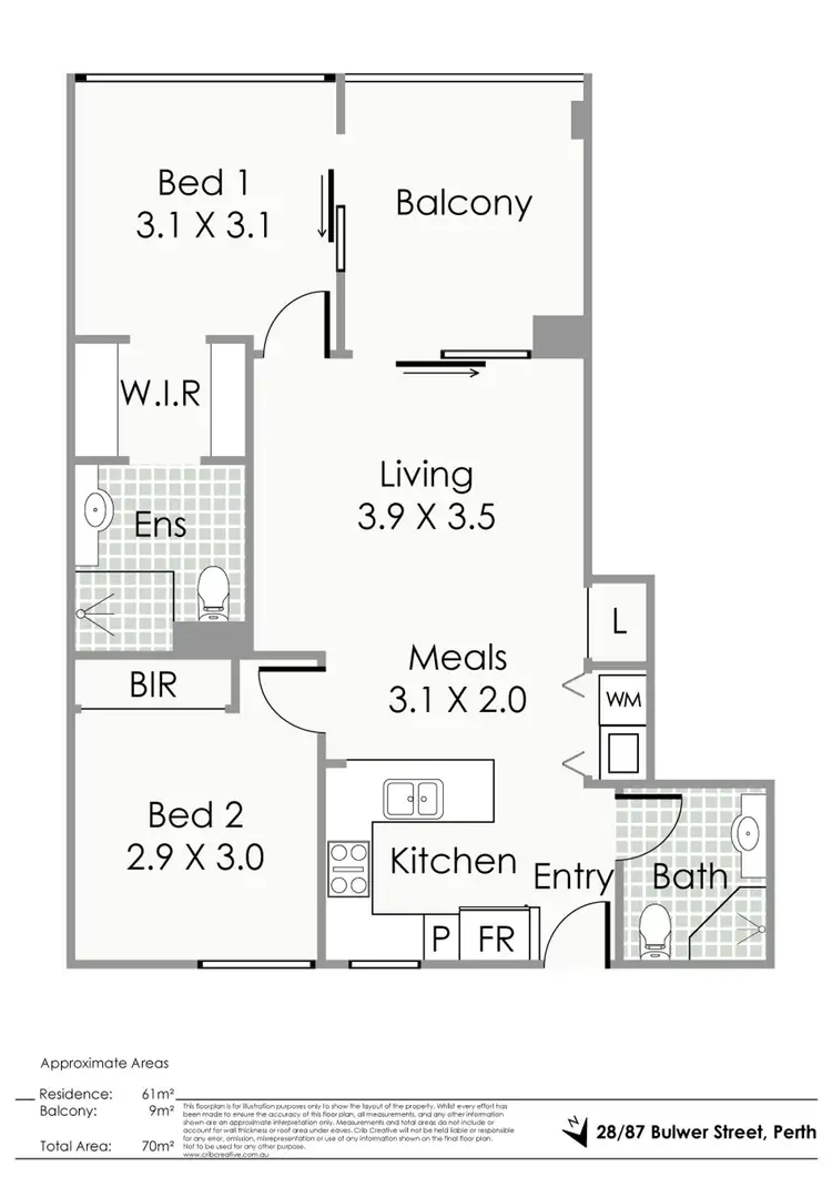 Floorplan of Homely apartment listing, 28/87 Bulwer Street, Perth WA 6000