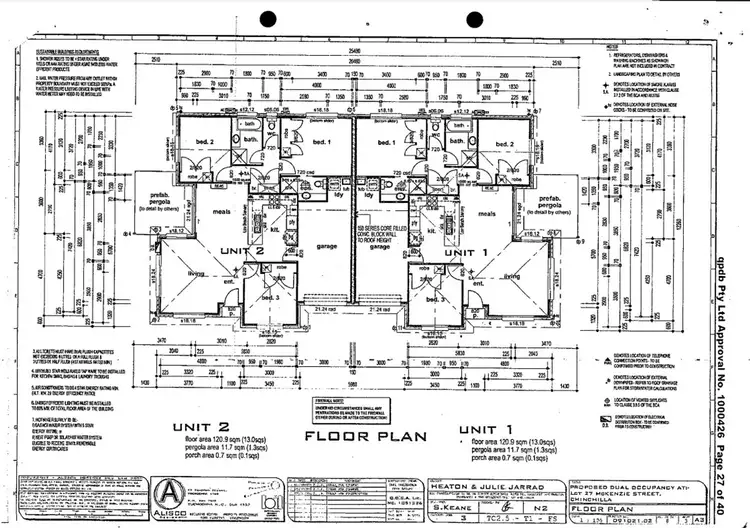 Floorplan of Homely semi-detached listing, 1 & 2/12 McKenzie Street, Chinchilla QLD 4413
