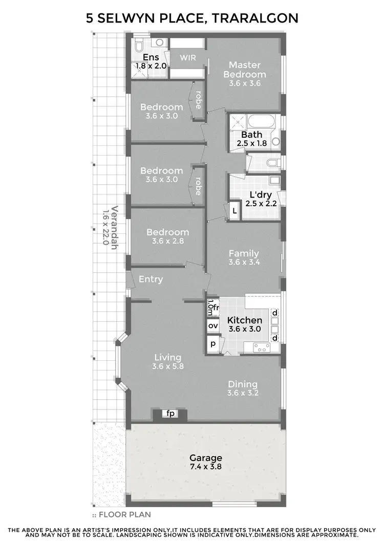 Floorplan of Homely house listing, 5 Selwyn Place, Traralgon VIC 3844