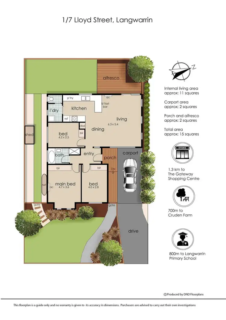 Floorplan of Homely unit listing, 1/7 Lloyd Street, Langwarrin VIC 3910