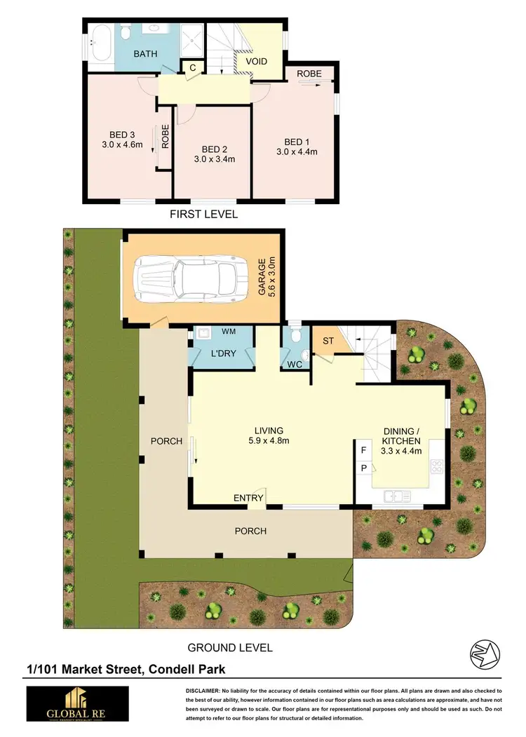 Floorplan of Homely townhouse listing, 1/101 Market St, Condell Park NSW 2200