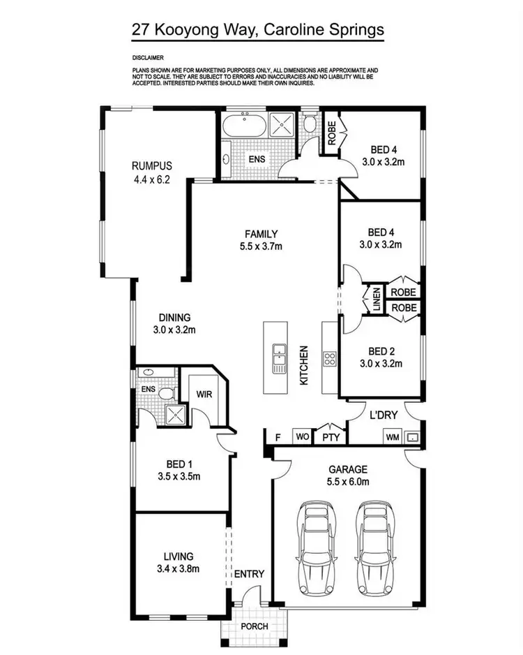 Floorplan of Homely house listing, 27 Kooyong Way, Caroline Springs VIC 3023