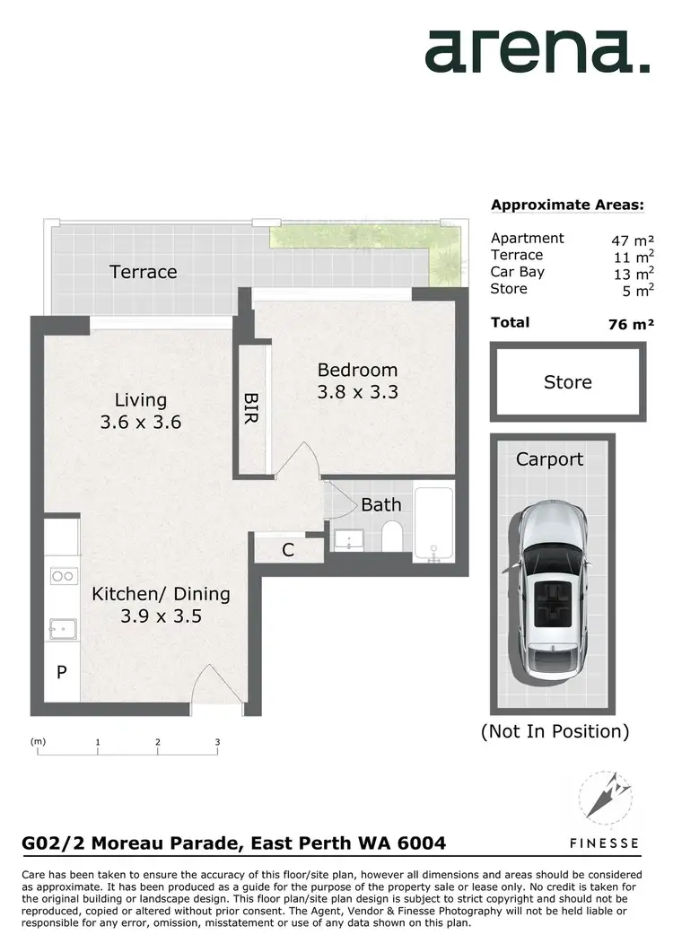 Floorplan of Homely apartment listing, G02/2 Moreau Parade, East Perth WA 6004
