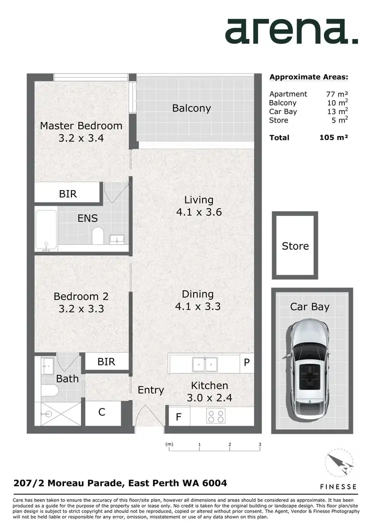 Floorplan of Homely apartment listing, 207/2 Moreau Parade, East Perth WA 6004