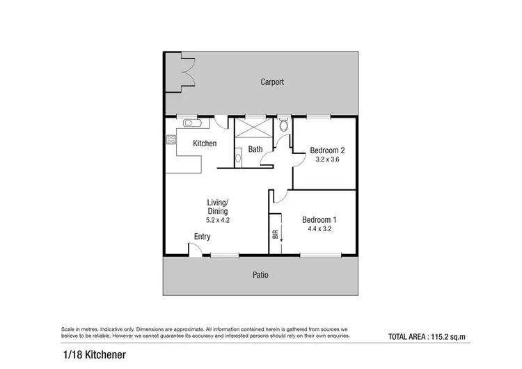 Floorplan of Homely unit listing, 1/18 KITCHENER ROAD, Pimlico QLD 4812