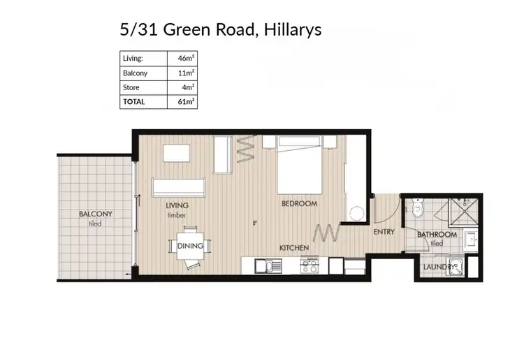 Floorplan of Homely apartment listing, 5/31 Green Road, Hillarys WA 6025
