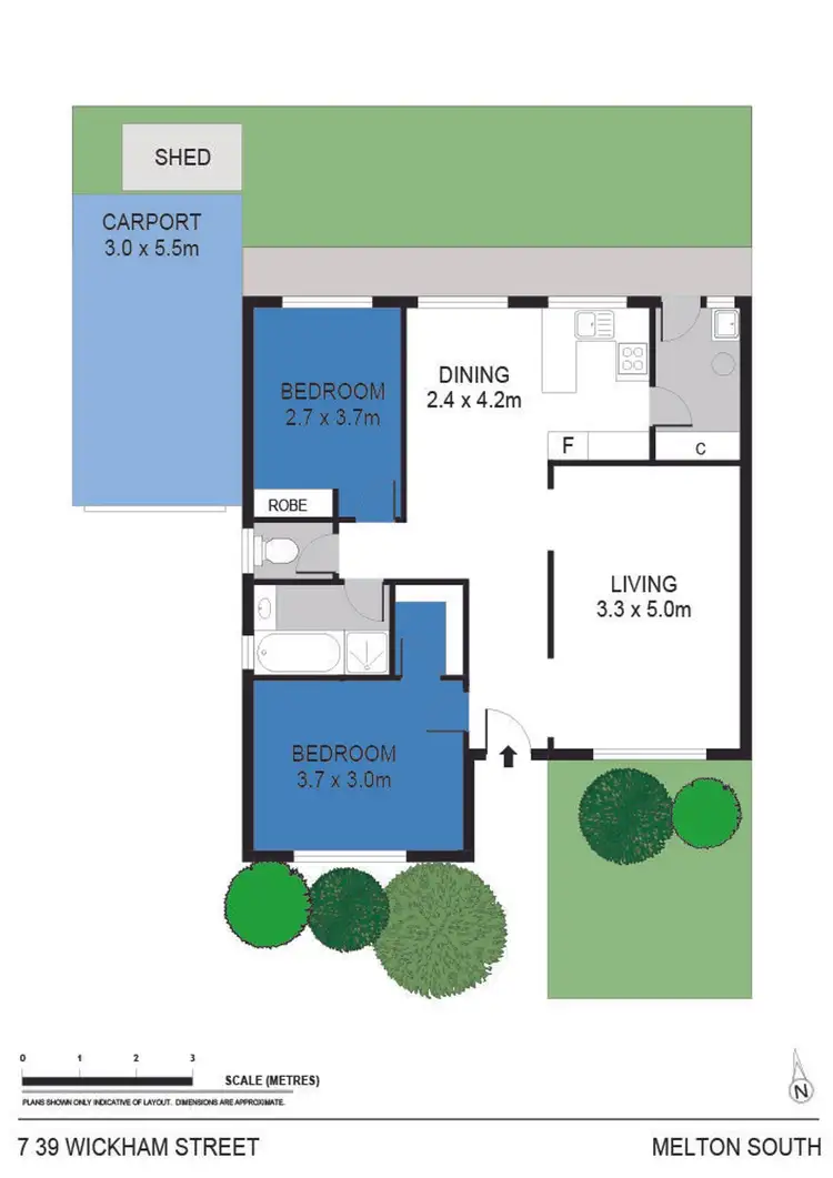 Floorplan of Homely unit listing, 7/39 Wickham Street, Melton South VIC 3338