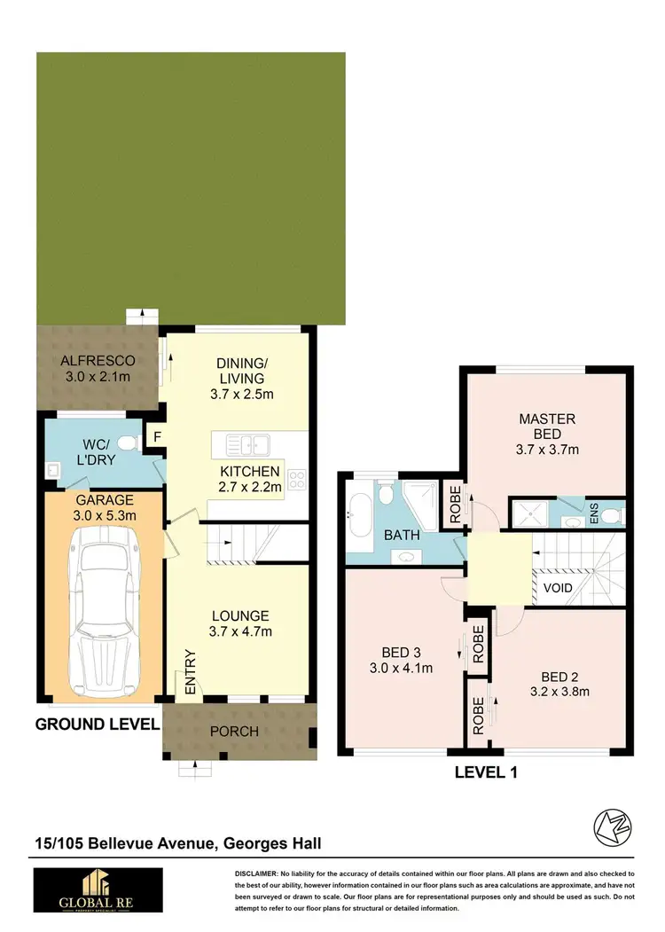 Floorplan of Homely townhouse listing, 16/105 Bellevue Avenue, Georges Hall NSW 2198
