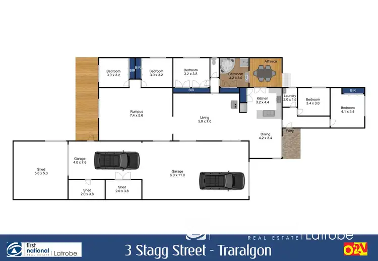Floorplan of Homely house listing, 3 Stagg Street, Traralgon VIC 3844