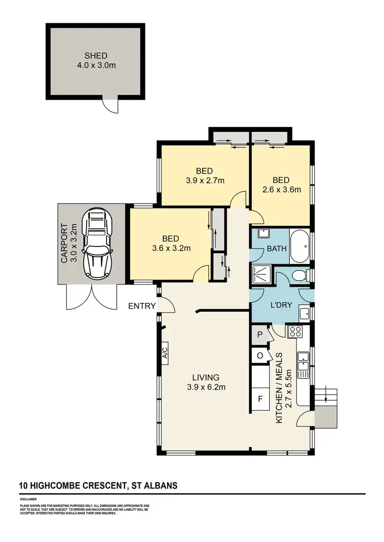 Floorplan of Homely house listing, 10 Highcombe Crescent, St Albans VIC 3021
