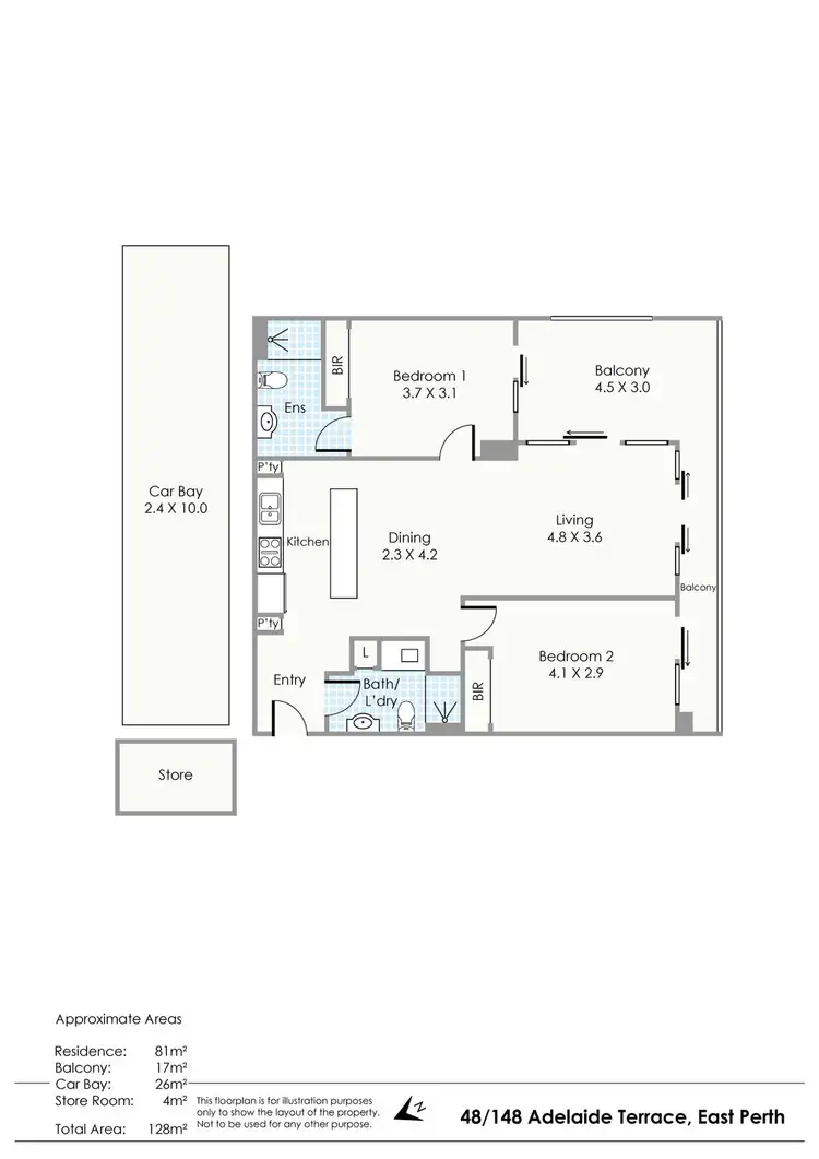 Floorplan of Homely apartment listing, 48/148 Adelaide Tce, East Perth WA 6004