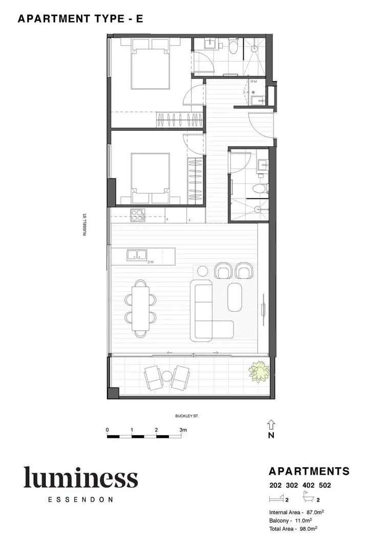 Floorplan of Homely apartment listing, 302/29 Russell Street, Essendon VIC 3040