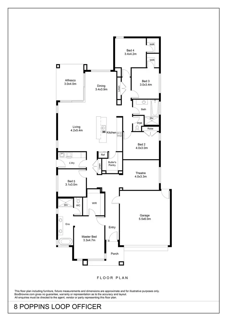 Floorplan of Homely house listing, 8 Poppins Loop, Officer VIC 3809