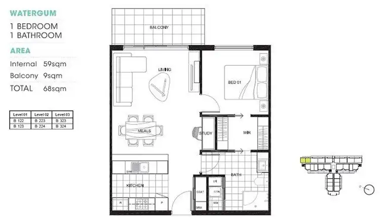 Floorplan of Homely apartment listing, B123/60 Autumn Tce, Clayton South VIC 3169