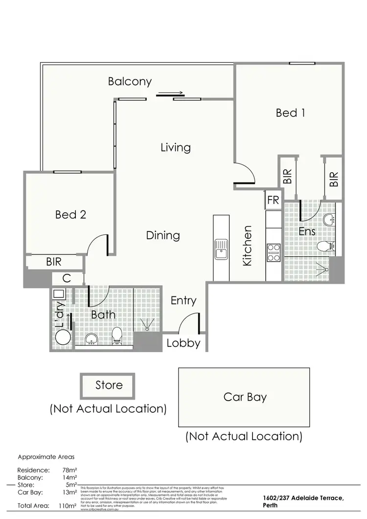 Floorplan of Homely apartment listing, 1602/237 Adelaide Terrace, Perth WA 6000