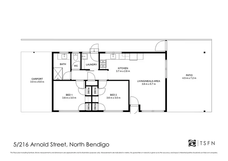 Floorplan of Homely unit listing, 5/216 Arnold Street, North Bendigo VIC 3550