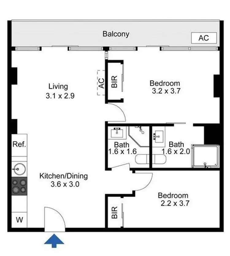 Floorplan of Homely apartment listing, 404/8 Exploration Lane, Melbourne VIC 3000