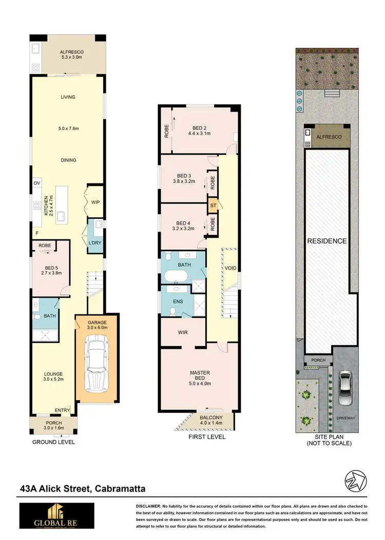 Floorplan of Homely semi-detached listing, 43A Alick Street, Cabramatta NSW 2166