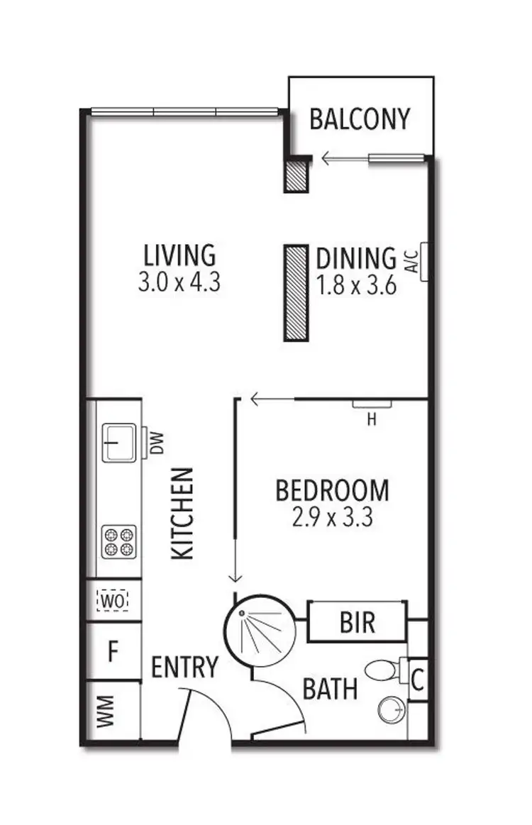 Floorplan of Homely apartment listing, 1507A/22 Dorcas Street, Southbank VIC 3006