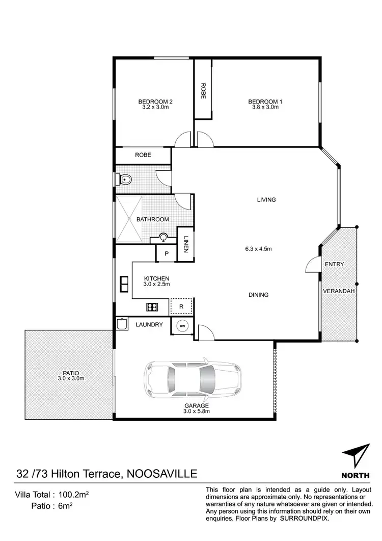 Floorplan of Homely villa listing, 32/73 Hilton Terrace, Noosaville QLD 4566