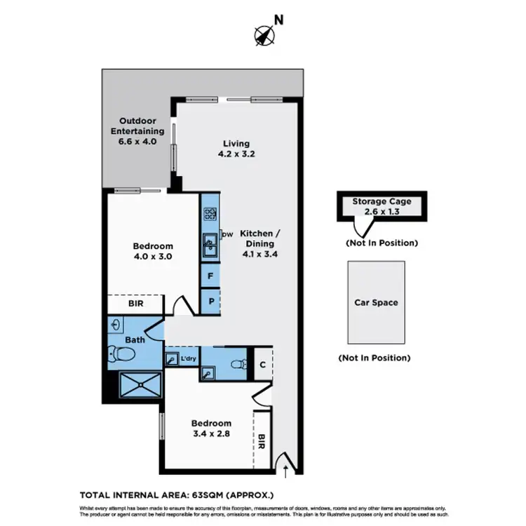 Floorplan of Homely apartment listing, 318/77 Hobsons Road, Kensington VIC 3031