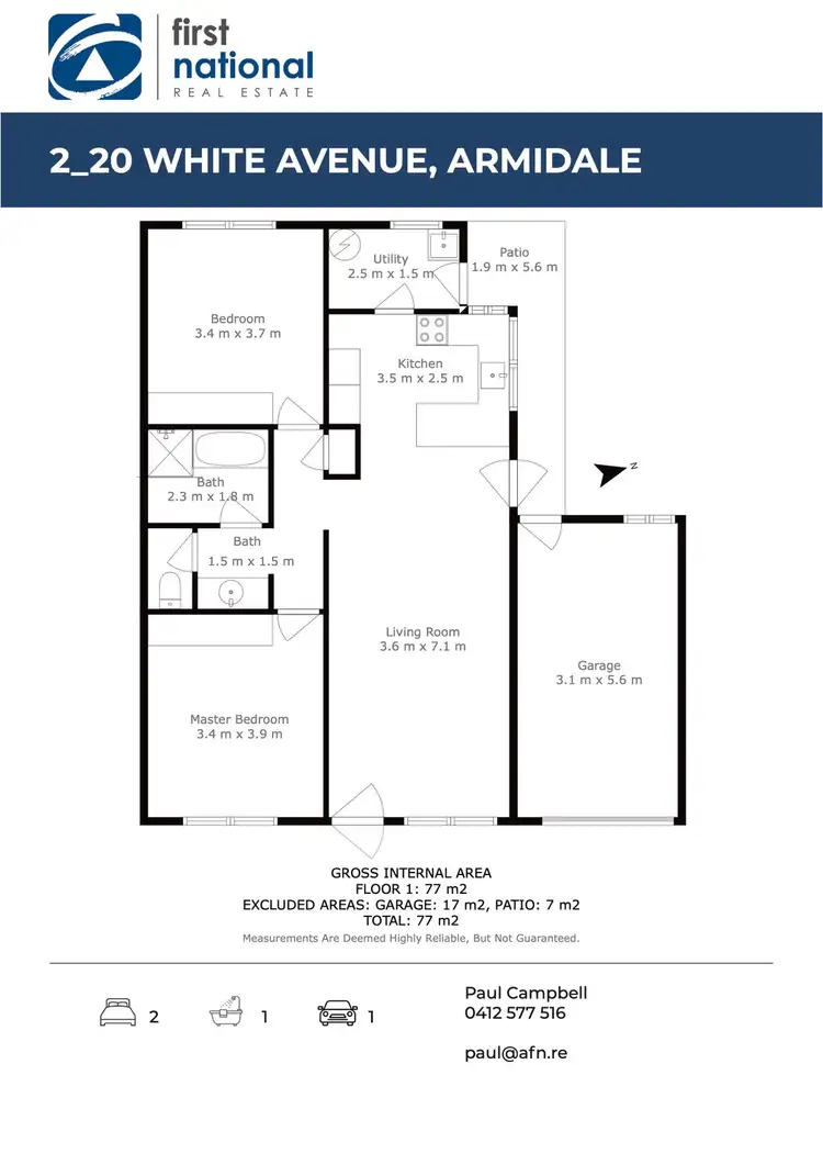 Floorplan of Homely unit listing, 2/20 White Avenue, Armidale NSW 2350