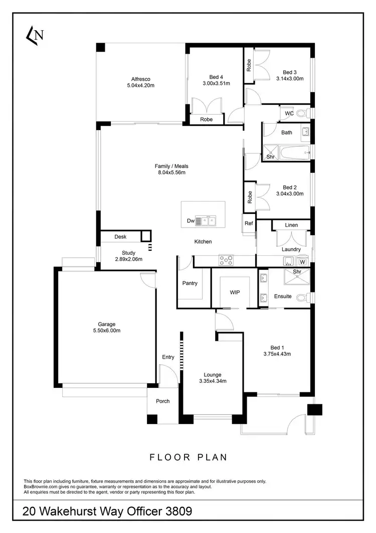 Floorplan of Homely house listing, 20 Wakehurst Way, Officer VIC 3809