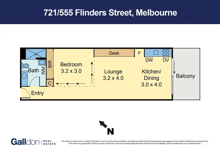 Floorplan of Homely apartment listing, 721/555 Flinders Street, Melbourne VIC 3000