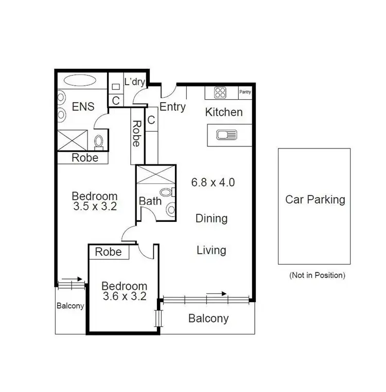 Floorplan of Homely apartment listing, 414/62 Mt Alexander Road, Travancore VIC 3032