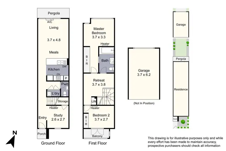 Floorplan of Homely townhouse listing, 77A Hornsby Street, Dandenong VIC 3175