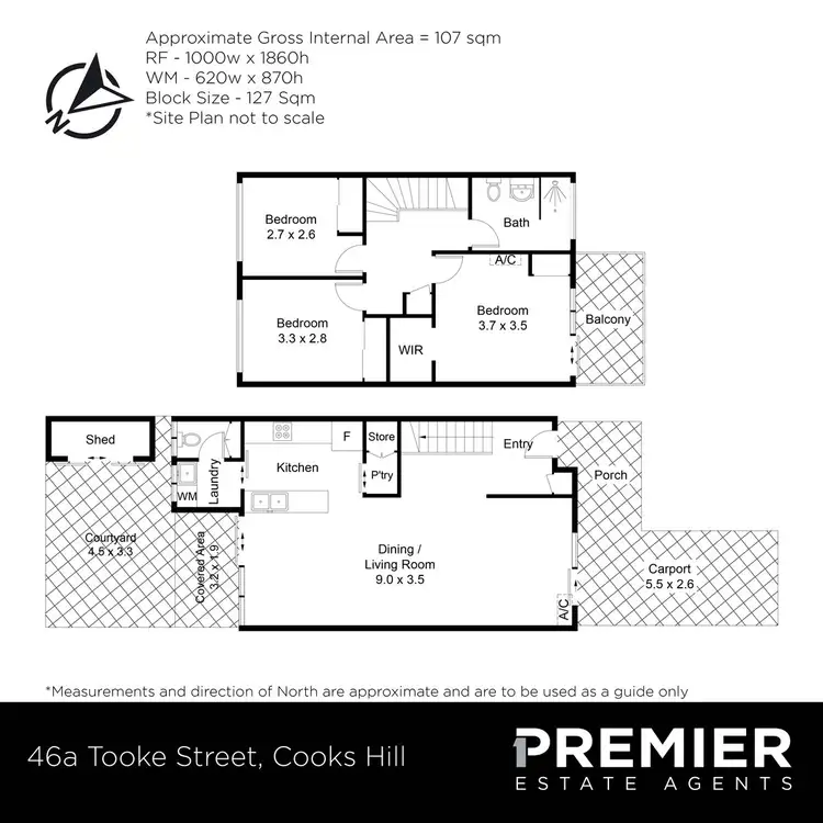 Floorplan of Homely townhouse listing, 46A Tooke Street, Cooks Hill NSW 2300