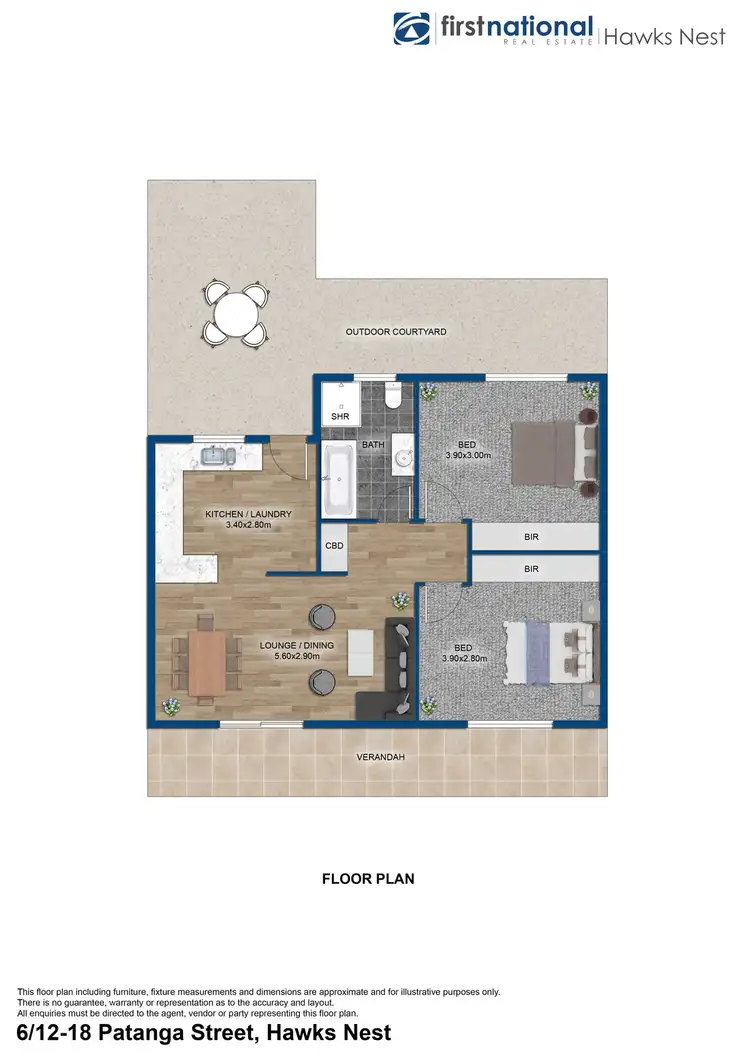 Floorplan of Homely villa listing, 6/12-18 Patanga Street, Hawks Nest NSW 2324