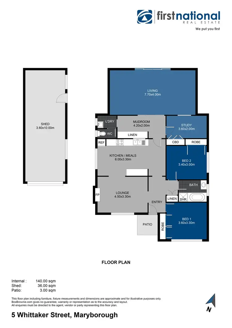 Floorplan of Homely house listing, 5 Whittaker Street, Maryborough VIC 3465