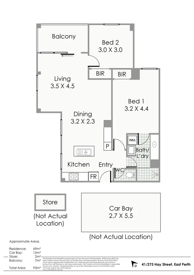 Floorplan of Homely apartment listing, 41/273 Hay Street, East Perth WA 6004