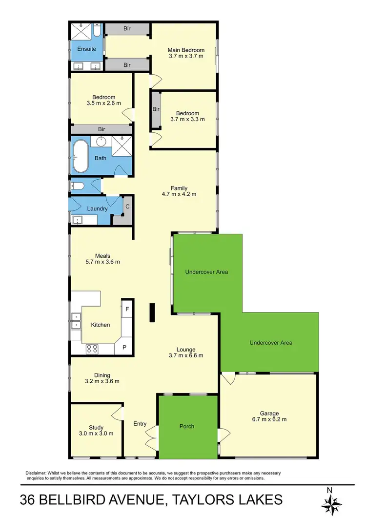 Floorplan of Homely house listing, 36 Bellbird Avenue, Taylors Lakes VIC 3038